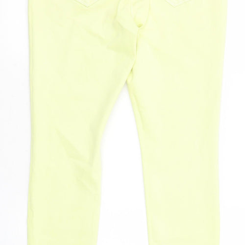 NEXT Womens Yellow Cotton Skinny Jeans Size 14 L27 in Regular Zip