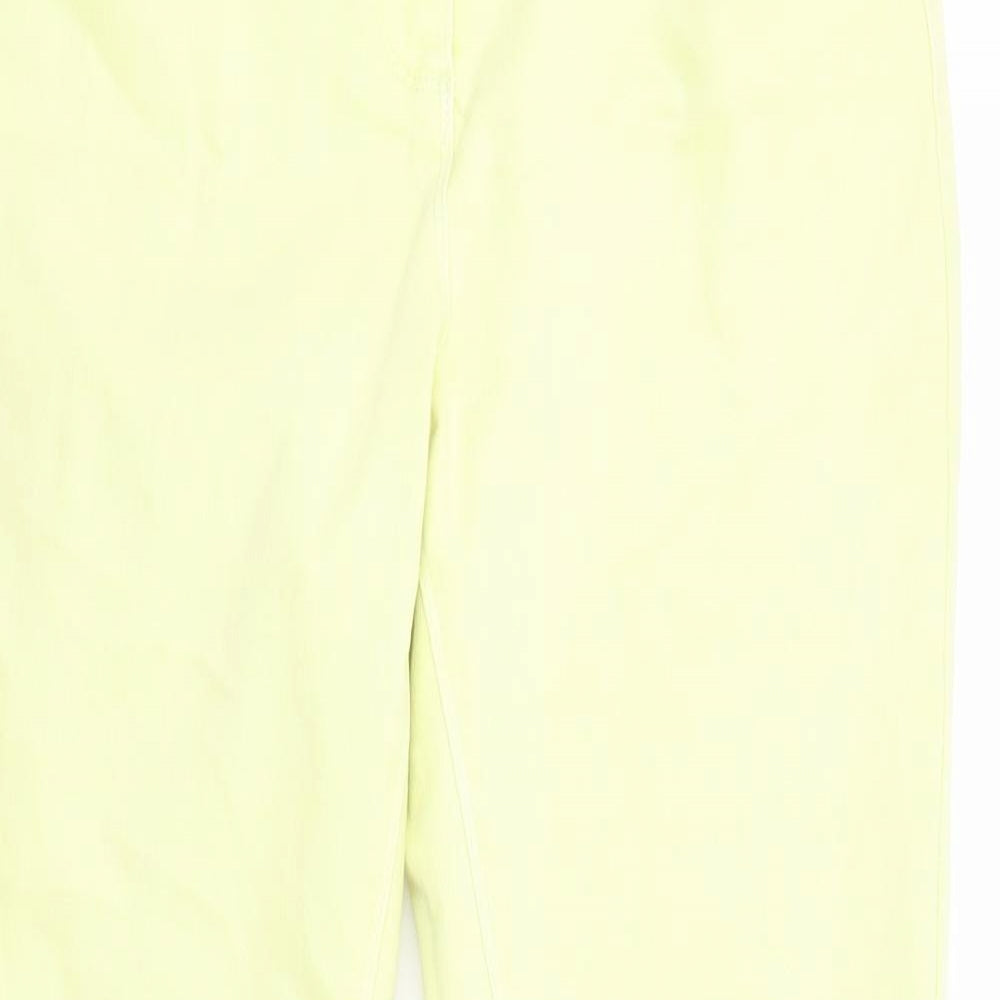 NEXT Womens Yellow Cotton Skinny Jeans Size 14 L27 in Regular Zip