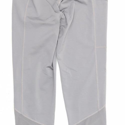 Nike Womens Grey Polyester Pedal Pusher Trousers Size XS L22 in Regular Drawstring