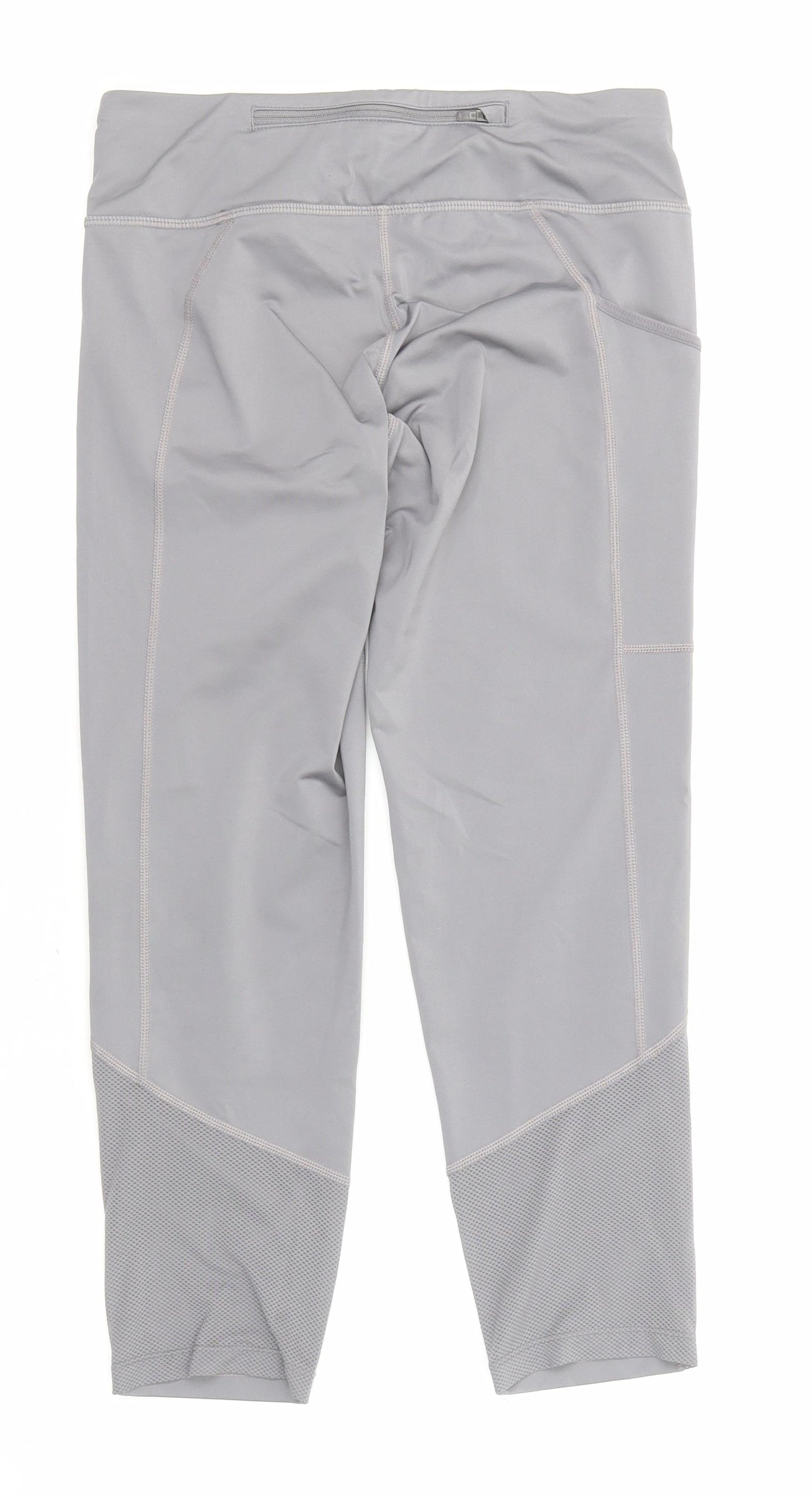 Nike Womens Grey Polyester Pedal Pusher Trousers Size XS L22 in Regular Drawstring