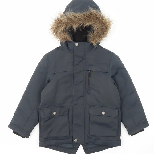 NEXT Boys Blue Basic Coat Coat Size 5 Years Zip