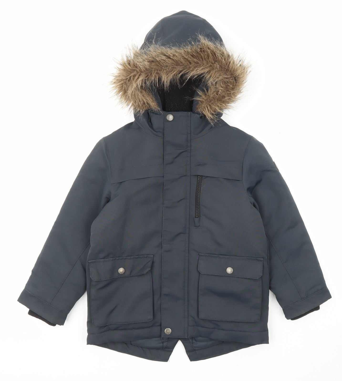 NEXT Boys Blue Basic Coat Coat Size 5 Years Zip