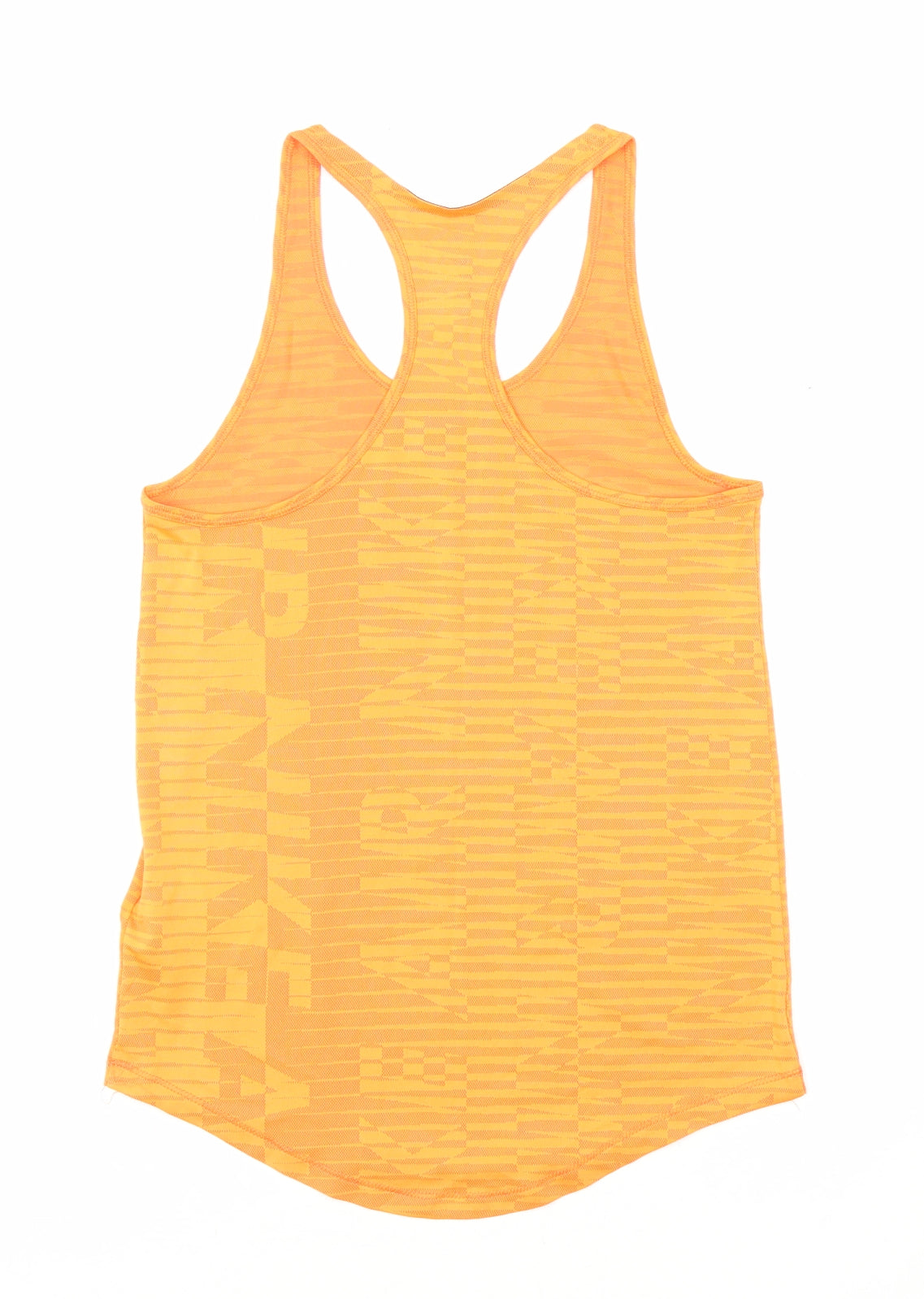 Nike Womens Orange Geometric Polyester Basic Tank Size XS Scoop Neck Pullover