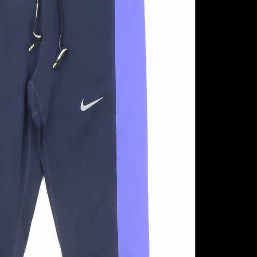 Nike Womens Blue Polyester Pedal Pusher Leggings Size XS L17 in Regular Drawstring