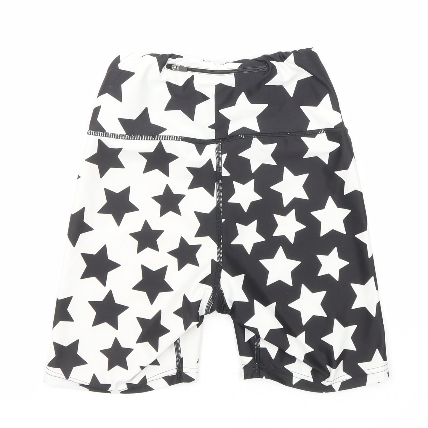 Tikiboo Womens Black Spotted Polyester Sweat Shorts Size XS L5 in Regular Pull On - Star pattern