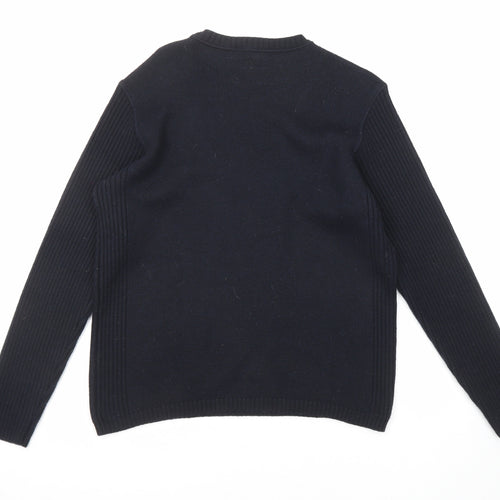 Armani Jeans Womens Blue Round Neck Wool Pullover Jumper Size XL