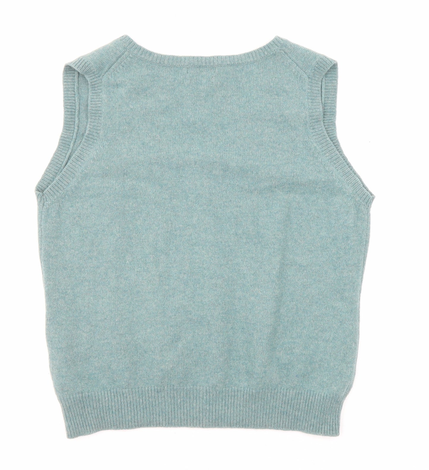 House of Bruar Womens Green V-Neck Wool Vest Jumper Size L