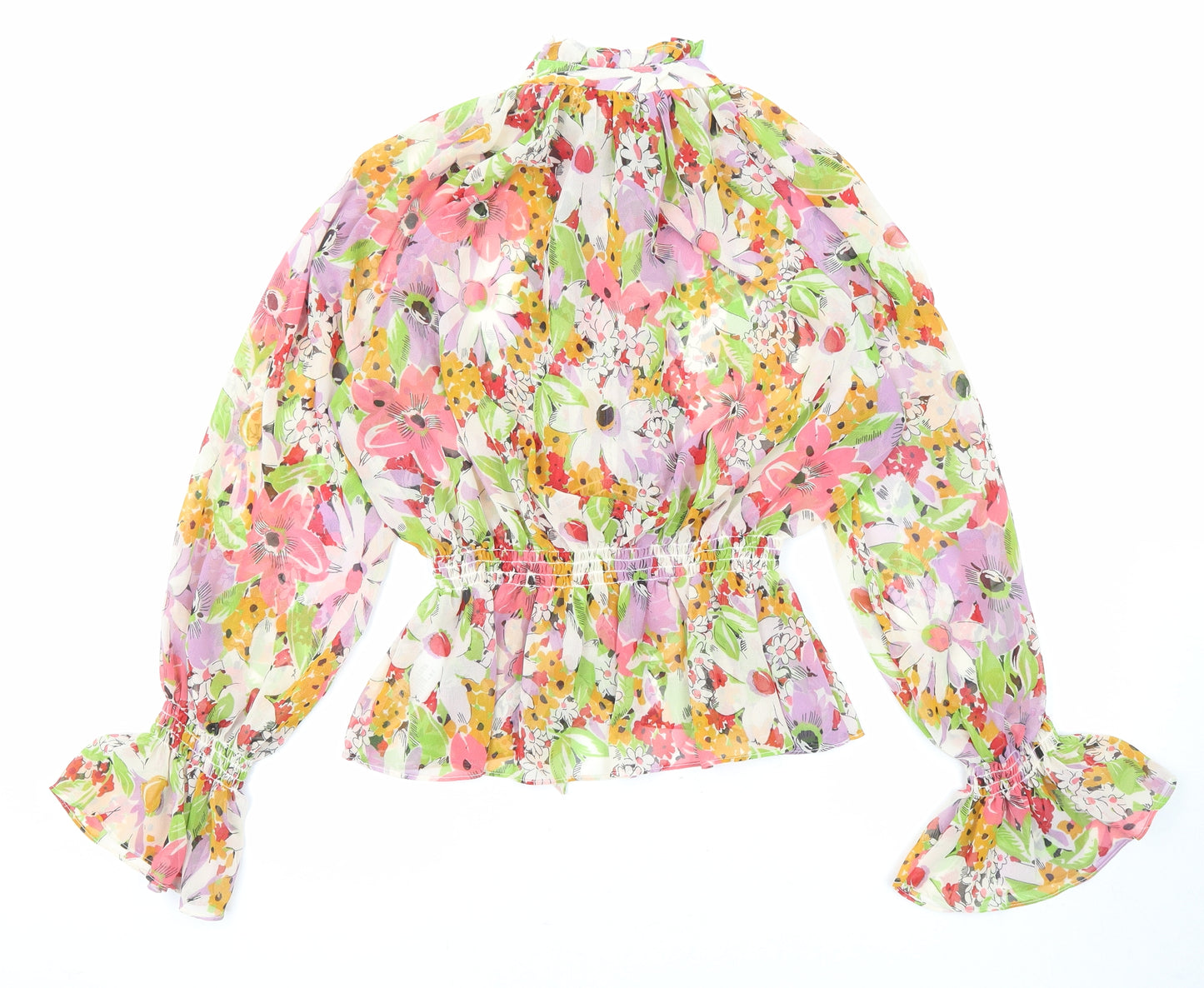 ASOS Womens Multicoloured Floral Viscose Basic Blouse Size 10 Mock Neck