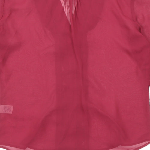 Crew Clothing Womens Purple Polyester Basic Button-Up Size 6 V-Neck