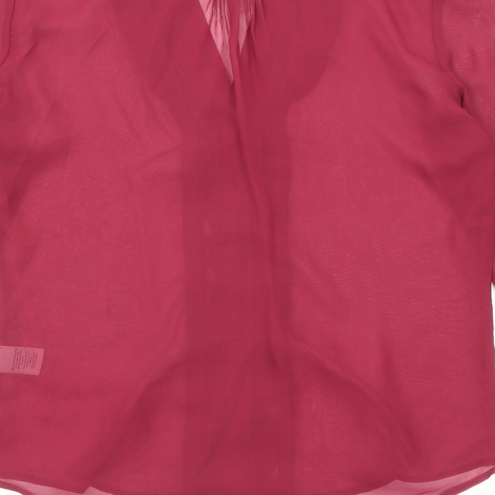 Crew Clothing Womens Purple Polyester Basic Button-Up Size 6 V-Neck