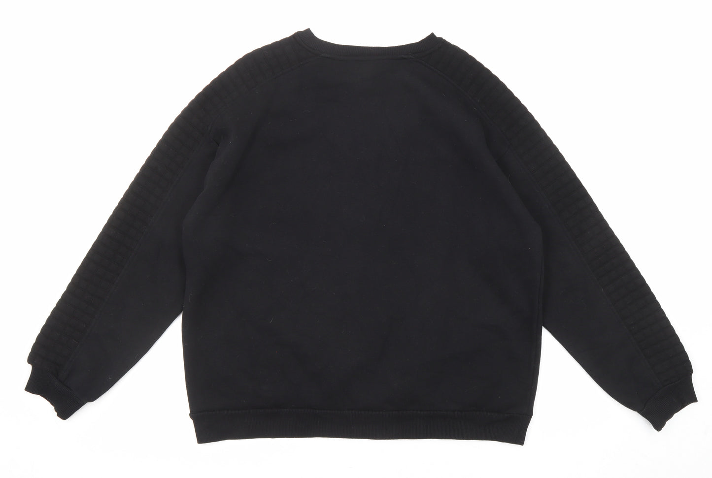 Marks and Spencer Womens Black Cotton Pullover Sweatshirt Size 16 Pullover