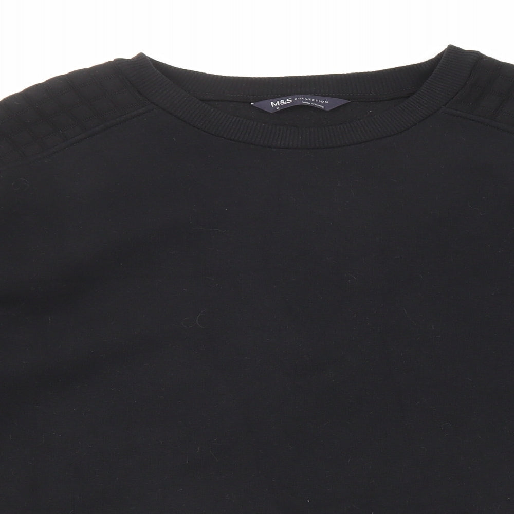 Marks and Spencer Womens Black Cotton Pullover Sweatshirt Size 16 Pullover