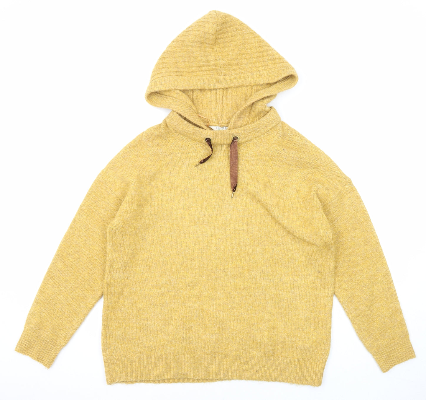 Falmer Heritage Womens Yellow Round Neck Acrylic Pullover Jumper Size M