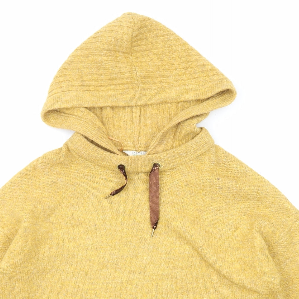 Falmer Heritage Womens Yellow Round Neck Acrylic Pullover Jumper Size M