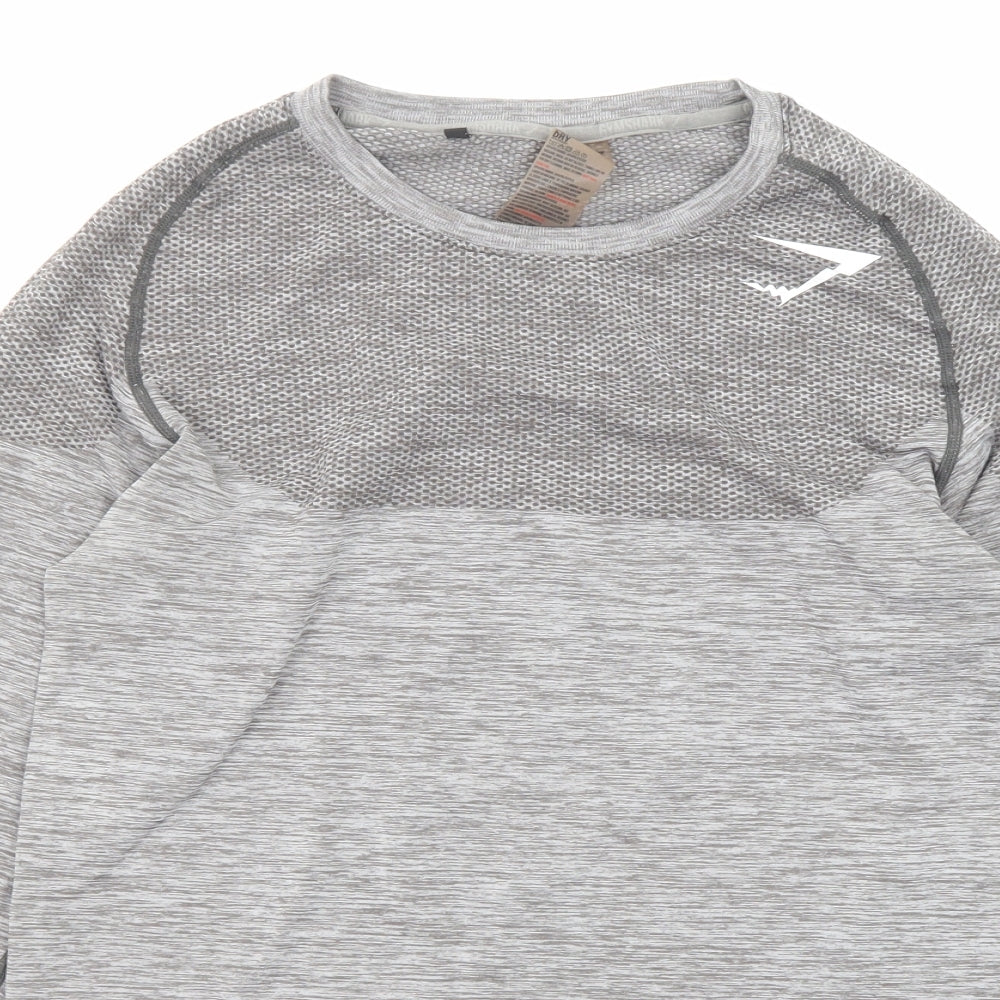 Gymshark Mens Grey Polyester Pullover Casual Size M Round Neck Pullover