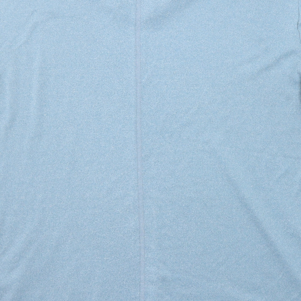 adidas Womens Blue Polyester Basic T-Shirt Size M Round Neck - Activewear