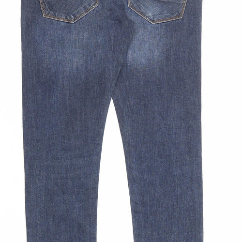 River Island Mens Blue Cotton Skinny Jeans Size 32 in L30 in Regular Zip