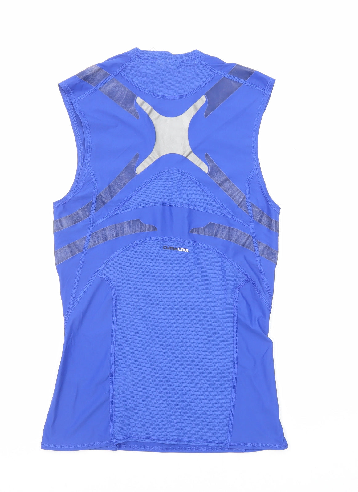 adidas Womens Blue Polyester Basic Tank Size M Round Neck Pullover