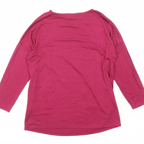 Khost Womens Purple Viscose Basic T-Shirt Size 8 Round Neck - Star Detail