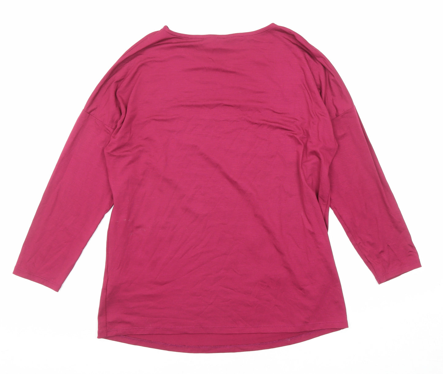 Khost Womens Purple Viscose Basic T-Shirt Size 8 Round Neck - Star Detail