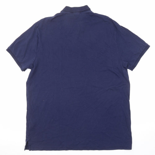 Ralph Lauren Mens Blue Cotton Polo Size 2XL Collared Button