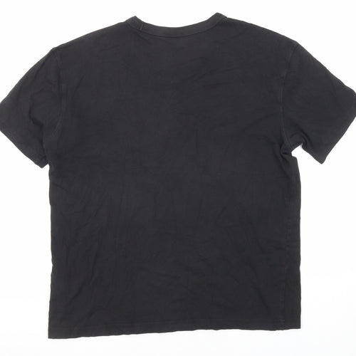 Divided by H&M Womens Black Cotton Basic T-Shirt Size M Round Neck