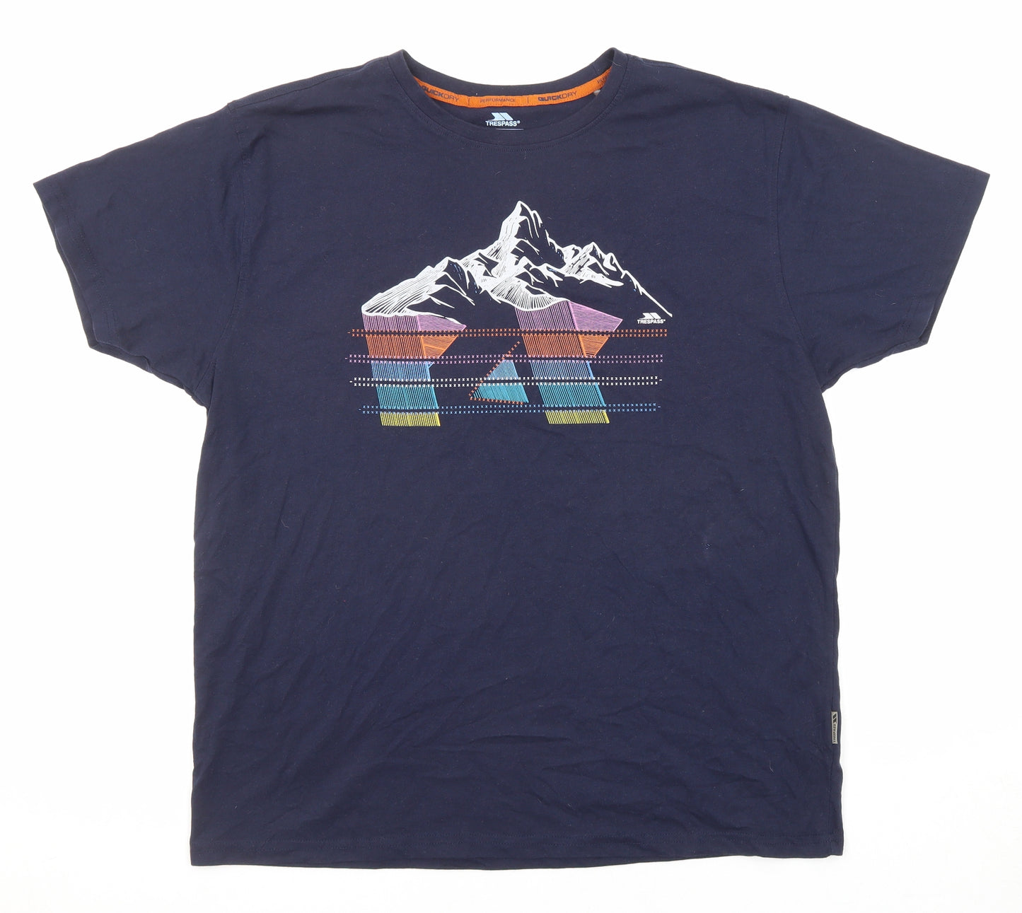 Trespass Mens Blue Cotton T-Shirt Size XL Crew Neck