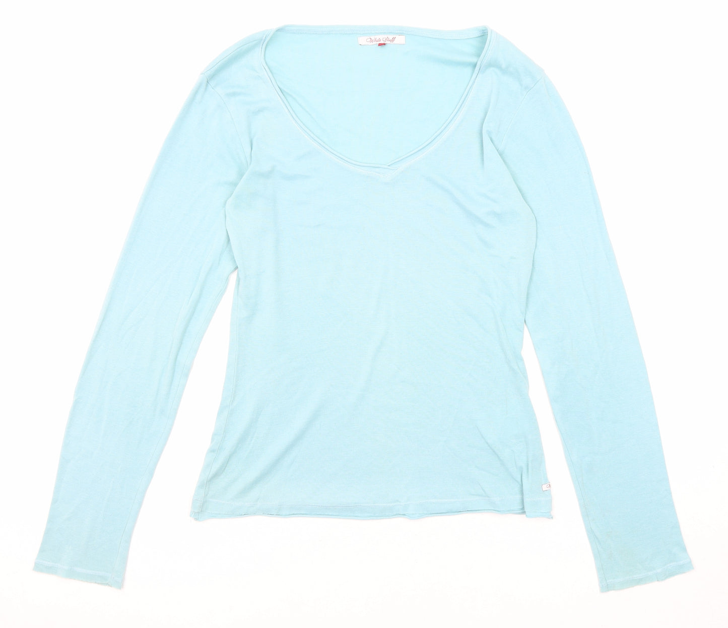 White Stuff Womens Blue Cotton Basic T-Shirt Size 12 Round Neck