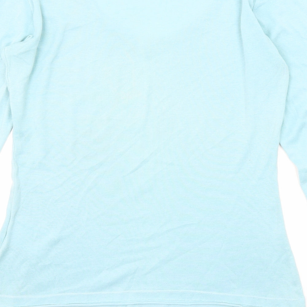 White Stuff Womens Blue Cotton Basic T-Shirt Size 12 Round Neck