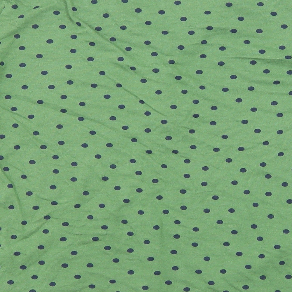 Boden Womens Green Polka Dot Cotton Basic Blouse Size 18 V-Neck