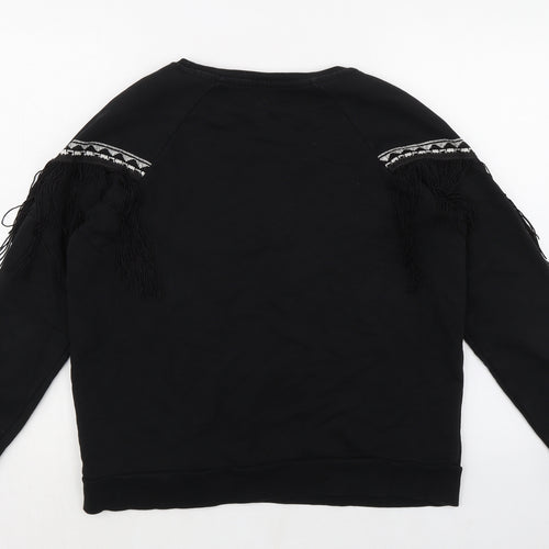 River Island Womens Black Cotton Pullover Sweatshirt Size S Pullover
