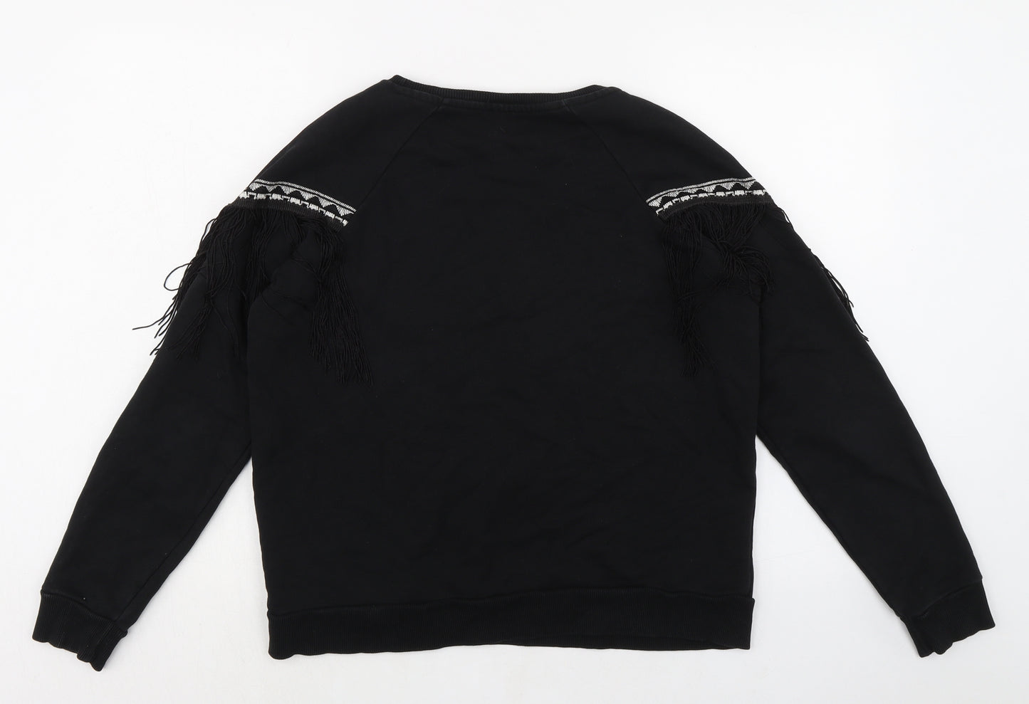 River Island Womens Black Cotton Pullover Sweatshirt Size S Pullover