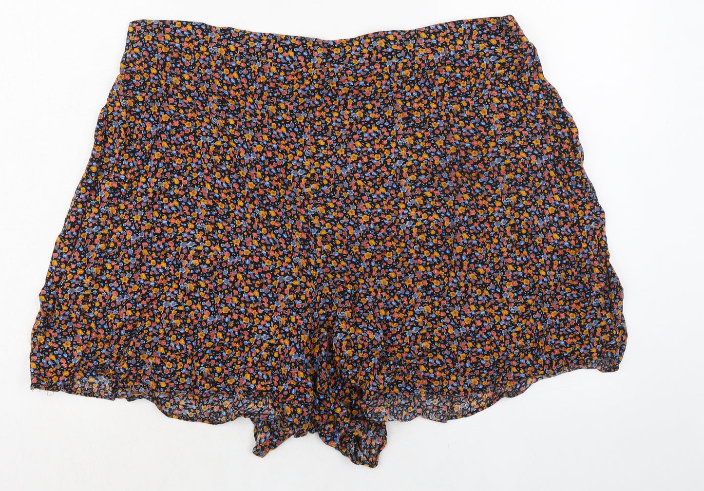 New Look Womens Multicoloured Floral 100% Viscose Basic Shorts Size 24 L4 in Regular Pull On