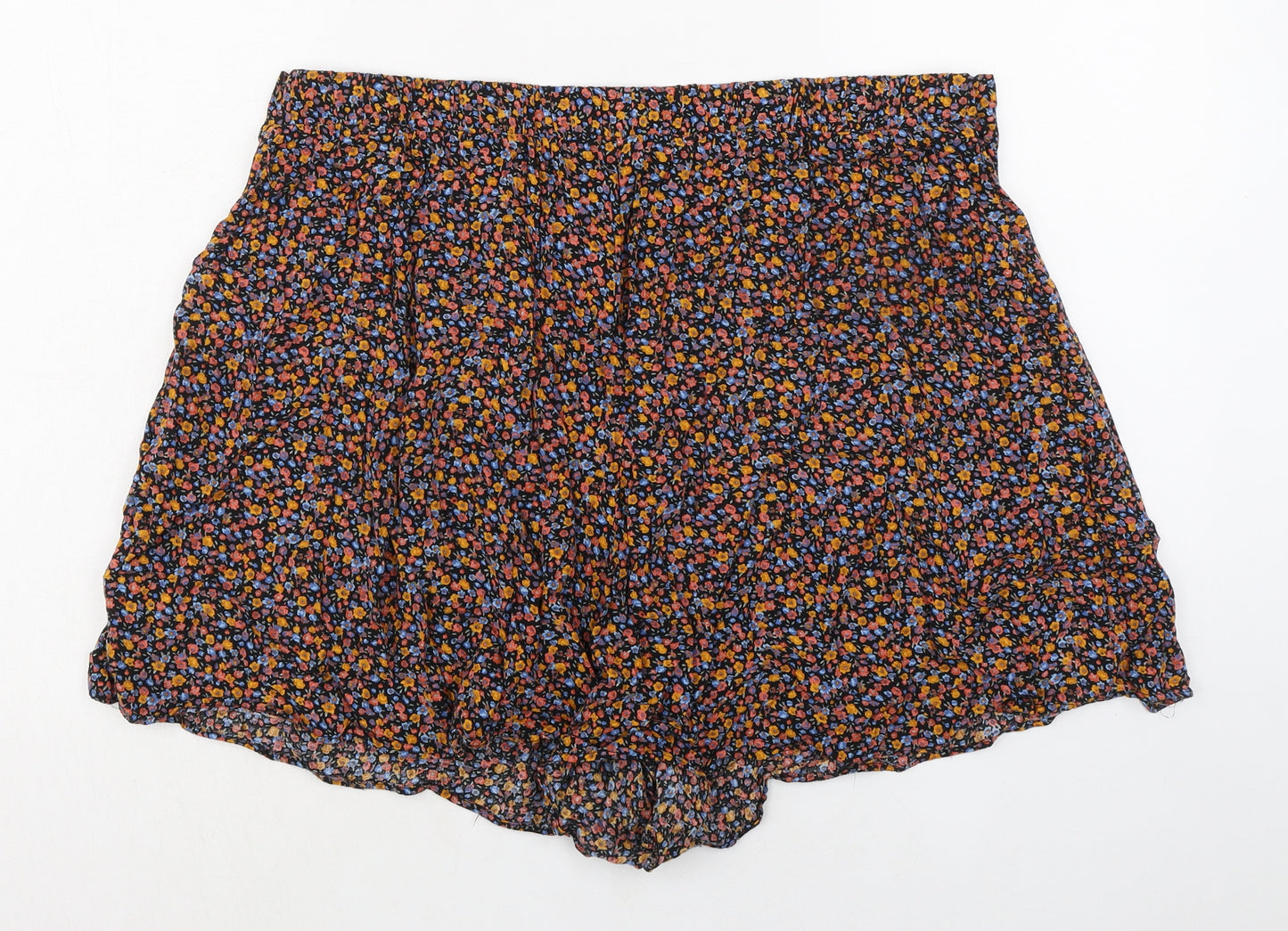 New Look Womens Multicoloured Floral 100% Viscose Basic Shorts Size 24 L4 in Regular Pull On
