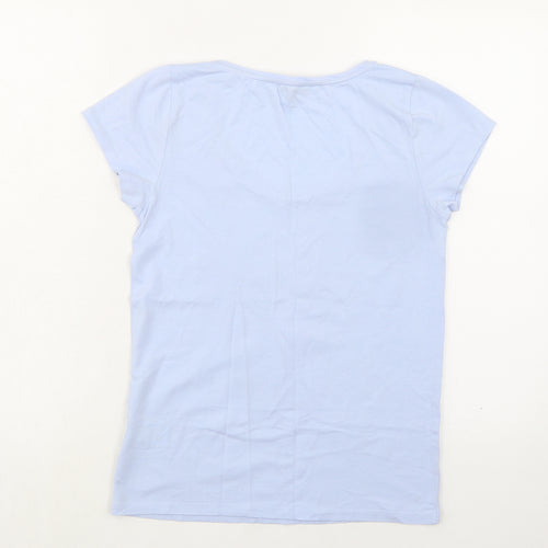 Marks and Spencer Womens Blue Modal Basic T-Shirt Size 12 Round Neck