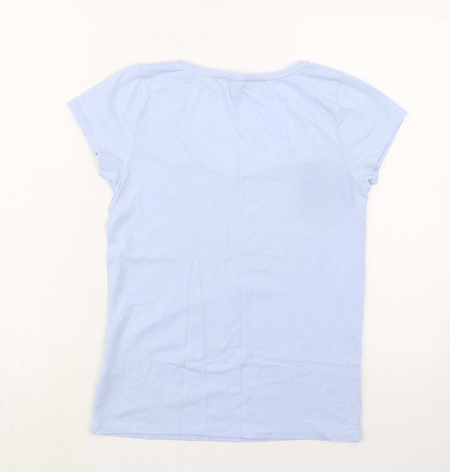 Marks and Spencer Womens Blue Modal Basic T-Shirt Size 12 Round Neck