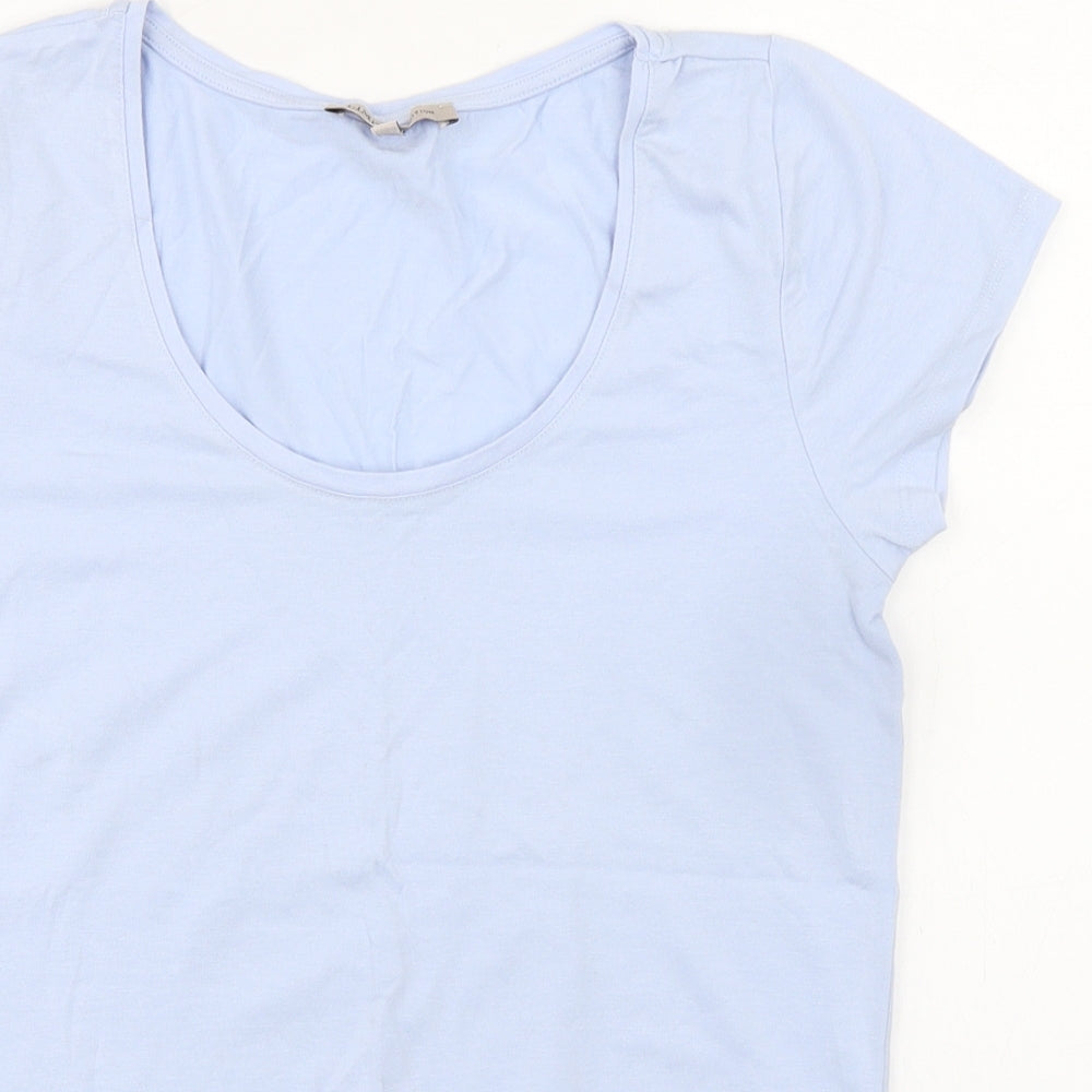 Marks and Spencer Womens Blue Modal Basic T-Shirt Size 12 Round Neck