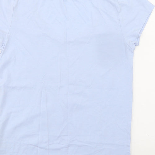Marks and Spencer Womens Blue Modal Basic T-Shirt Size 12 Round Neck