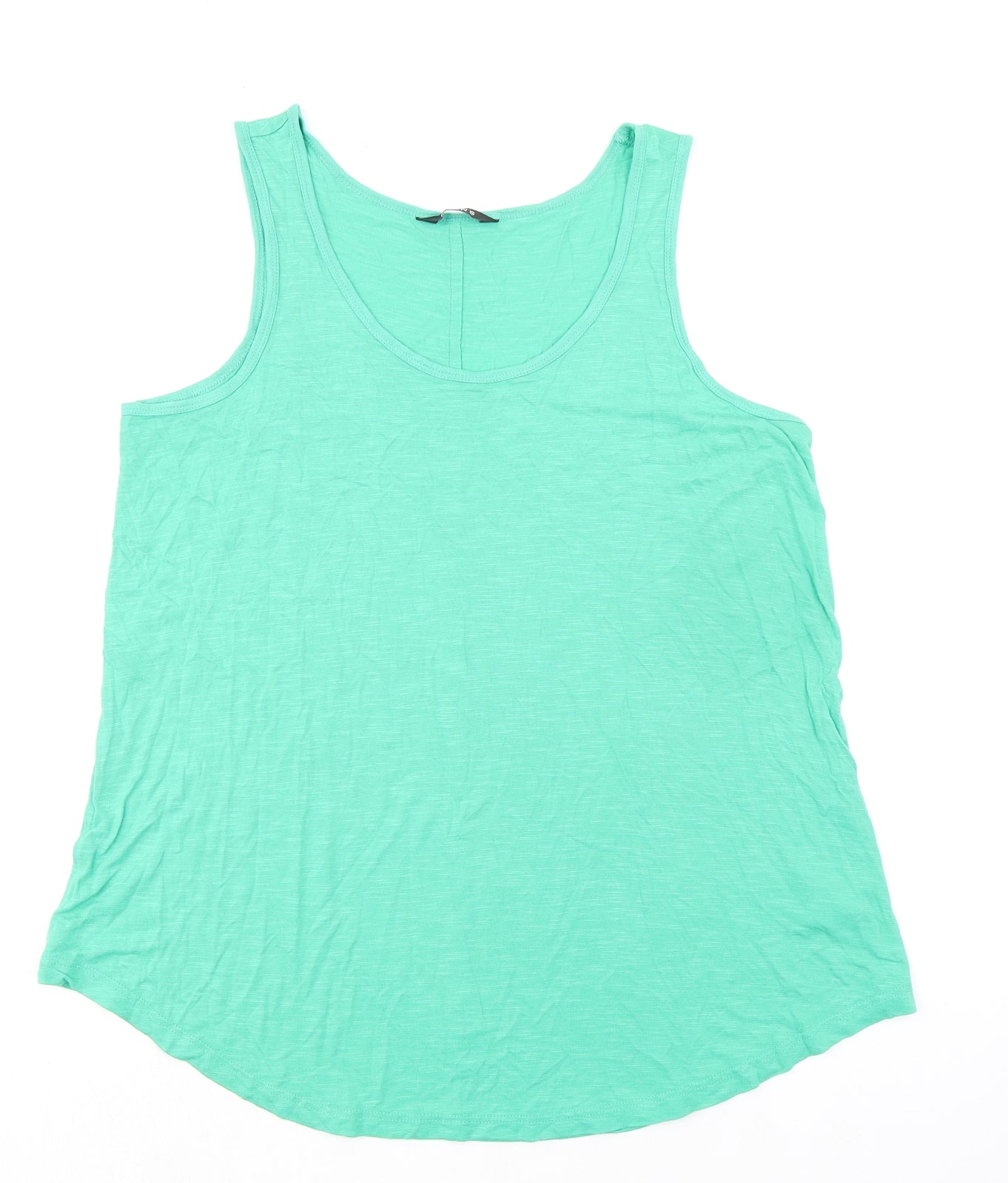 Evans Womens Green Viscose Basic Tank Size 20 Round Neck