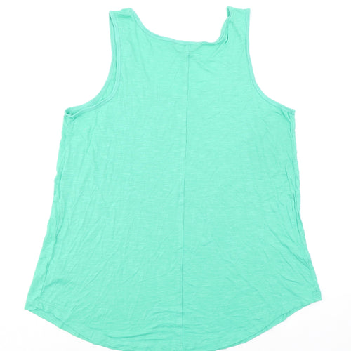 Evans Womens Green Viscose Basic Tank Size 20 Round Neck