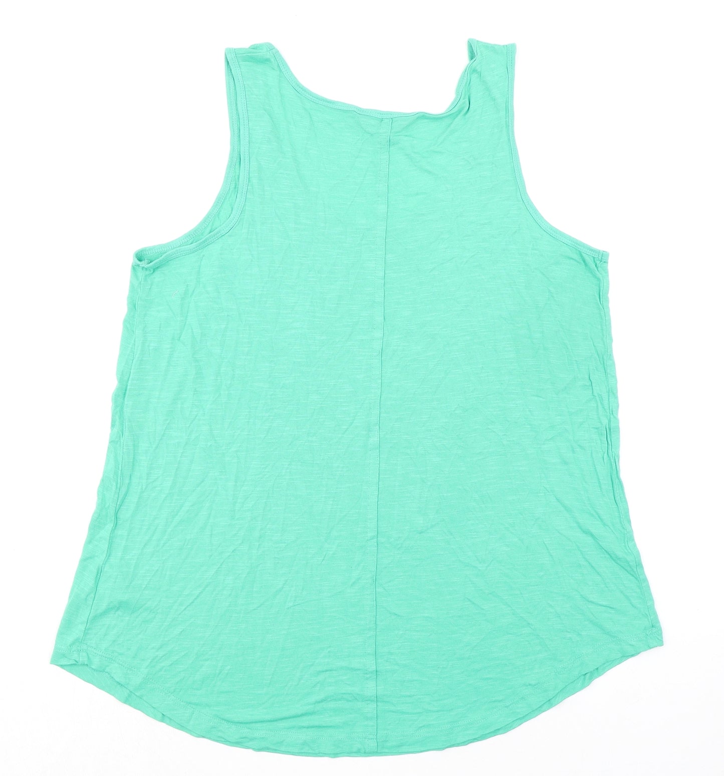 Evans Womens Green Viscose Basic Tank Size 20 Round Neck