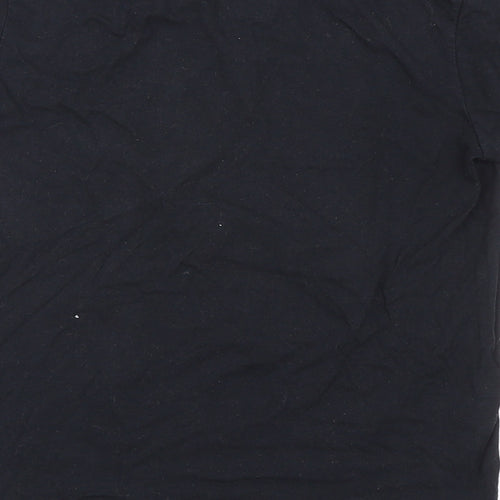 Notts County FC Boys Black 100% Cotton Basic T-Shirt Size 7-8 Years Round Neck Pullover - Reindeer