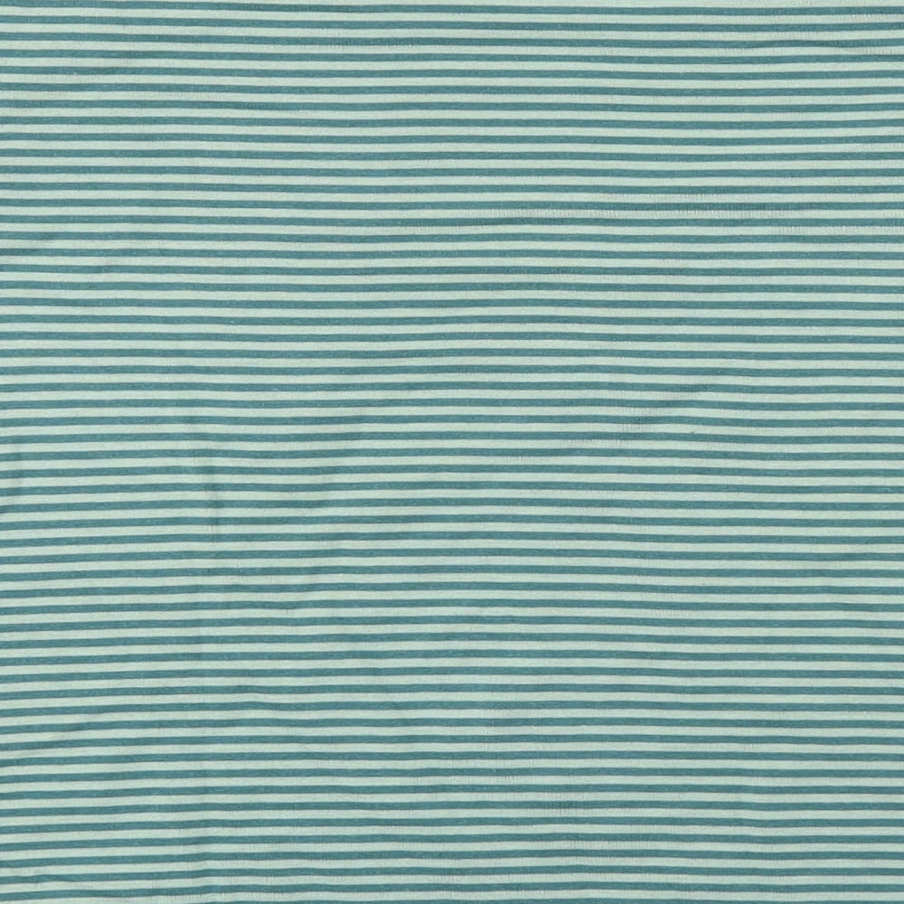 Montego Womens Green Striped 100% Cotton Basic T-Shirt Size S Round Neck