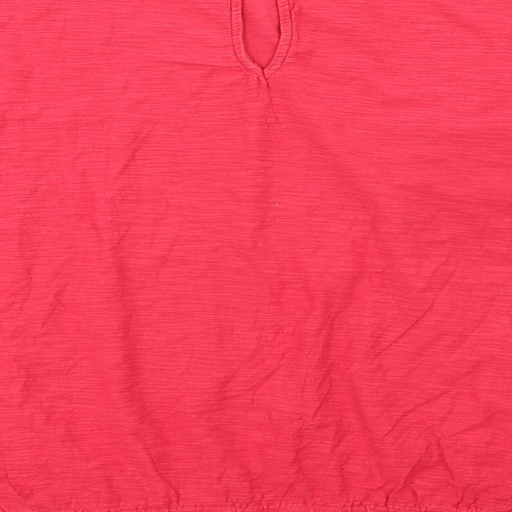 NEXT Womens Red 100% Cotton Basic Blouse Size 16 Round Neck