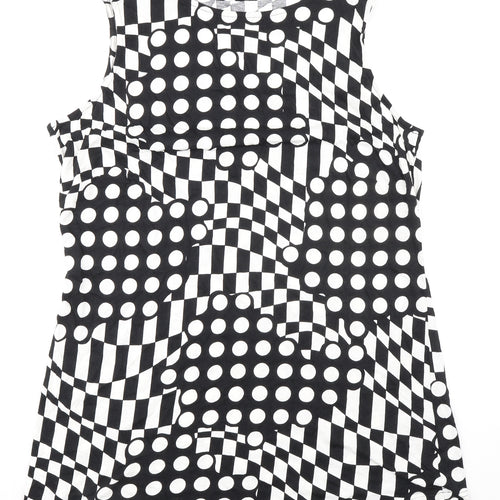 Agenda Womens Black Polka Dot Cotton Basic Tank Size 24 Round Neck