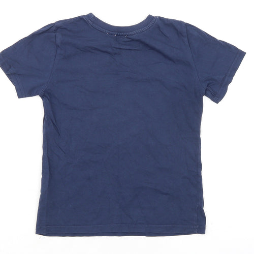 H&M Boys Blue 100% Cotton Basic T-Shirt Size 6 Years Round Neck Pullover - Size 6-8 Years Zanzibar Tigers