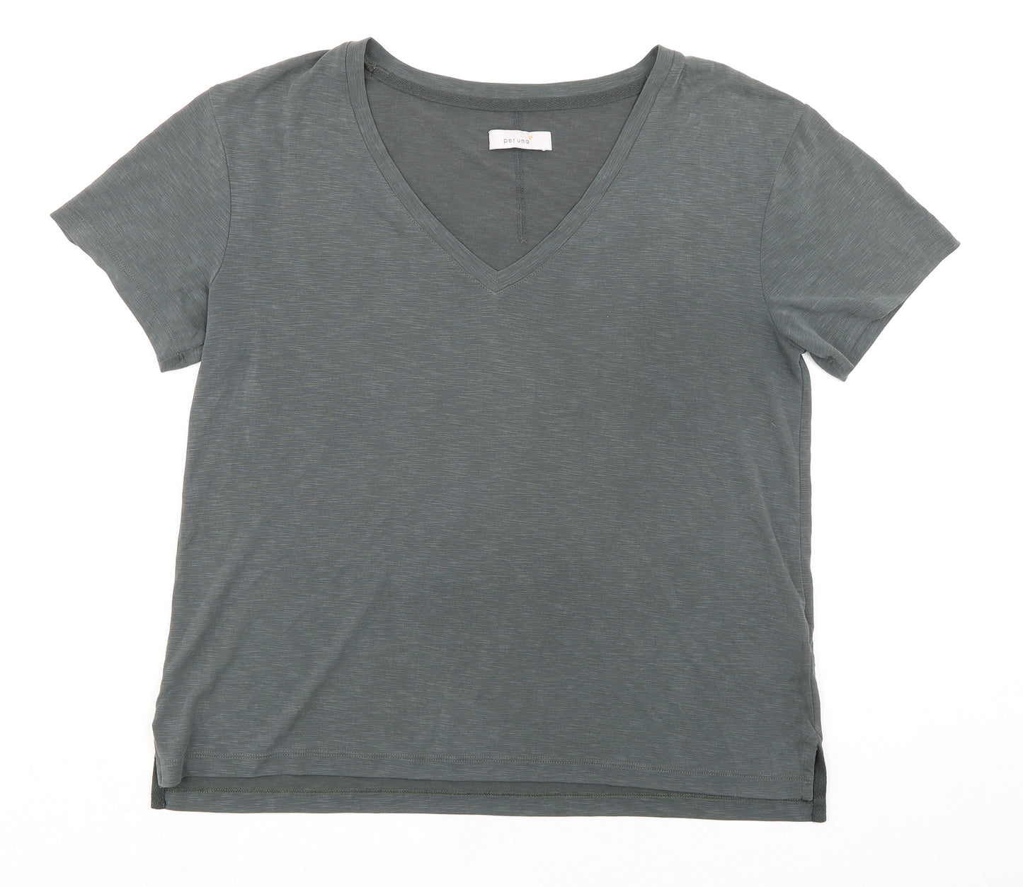 Per Una Womens Grey Modal Basic T-Shirt Size 12 V-Neck
