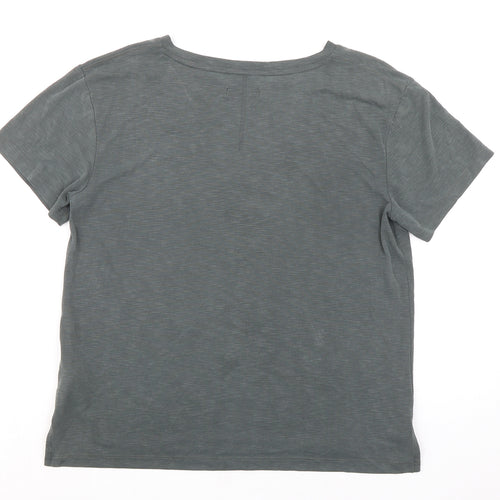 Per Una Womens Grey Modal Basic T-Shirt Size 12 V-Neck