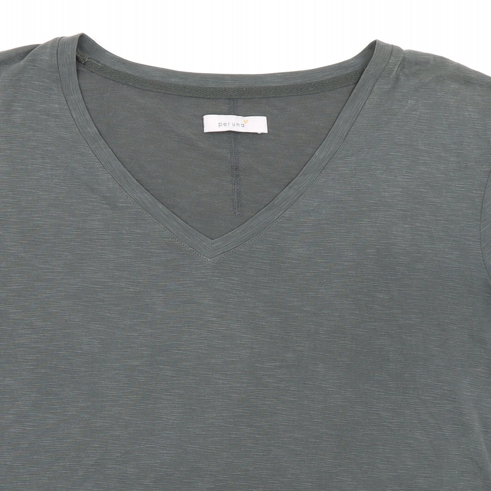 Per Una Womens Grey Modal Basic T-Shirt Size 12 V-Neck