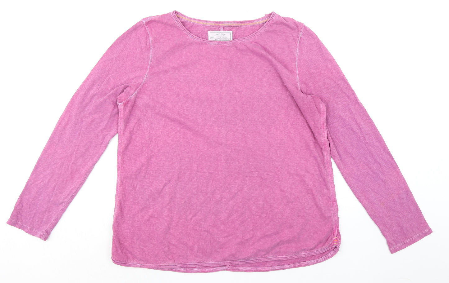 White Stuff Womens Pink 100% Cotton Basic T-Shirt Size 16 Round Neck